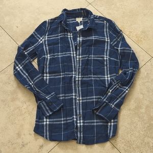 J Crew Blue Plaid Button up